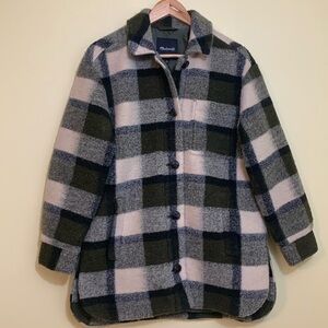 Madewell | Belrose Cassel Plaid Buffalo Check Wool Blend Lined Jacket Shacket XS